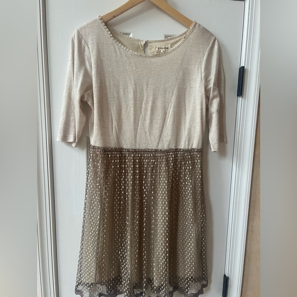 Lilis Closet medium taupe lace dress Anthropologie worn once